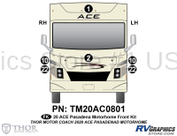 6 Piece 2020 ACE Motorhome Burgundy Front Graphics Kit