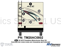 7 Piece 2020 ACE Motorhome Burgundy Rear Graphics Kit