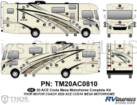 53 Piece 2020 ACE Motorhome Gold Complete Graphics Kit