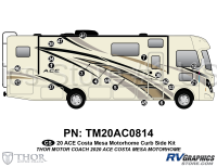 20 Piece 2020 ACE Motorhome Gold Curbside Graphics Kit