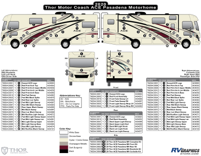 Thor Motorcoach - ACE - 2020 ACE MH-Motorhome-Pasadena (Burgundy)