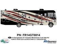21 Piece 2014 Georgetown Motorhome Red Version Curbside Graphics Kit - Image 2