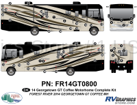 57 Piece 2014 Georgetown Motorhome Brown Version Complete Graphics Kit - Image 1