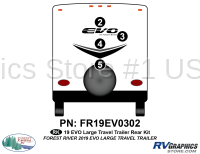 4 Piece 2019 EVO Lg Travel Trailer Rear Graphics Kit