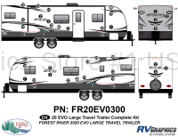 48 Piece 2020 EVO Large Travel Trailer Complete Graphics Kit