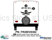 4 Piece 2020 EVO Large Travel Trailer Rear Graphics Kit