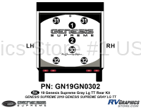 7 Piece 2019 Genesis Lg Travel Trailer GRAY Rear Graphics Kit