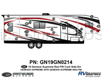 17 Piece 2019 Genesis Fifth Wheel RED Curbside Graphics Kit
