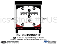 7 Piece 2019 Genesis Lg Travel Trailer RED Rear Graphics Kit