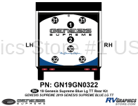 7 Piece 2019 Genesis Lg Travel Trailer BLUE Rear Graphics Kit