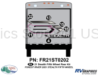 6 Piece 2021 Stealth Fifth Wheel Rear Graphics Kit