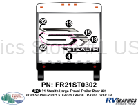 6 Piece 2021 Stealth Lg Travel Trailer Rear Graphics Kit