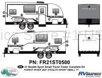 20 Piece 2021 Stealth Small Travel Trailer Complete Graphics Kit