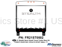 1 Piece 2021 Stealth Small Travel Trailer Rear Graphics Kit