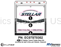3 Piece 2007 Stellar Travel Trailer Rear Graphics Kit