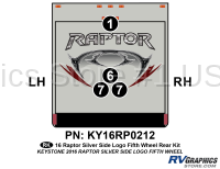 4 Piece 2016 Raptor FW Silver Rear Graphics Kit