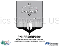 2 Piece 2020 rPOD Teardrop Travel Trailer Front  Graphics Kit