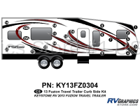20 Piece 2013 Fuzion Travel Trailer Curbside Graphics Kit