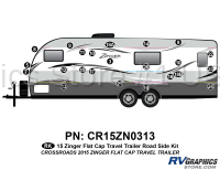 23 Piece 2015 Zinger Flat Cap Travel Trailer Roadside Graphics Kit