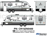 26 Piece 2015 Z-1 Small Travel Trailer Complete Graphics Kit