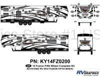 77 Piece 2014 Fuzion Fifth Wheel Complete Graphics Kit
