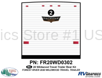 1 Piece 2020 Wildwood Travel Trailer Rear Graphics Kit