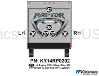 6 Piece 2014 Raptor Fifth Wheel Rear Graphics Kit
