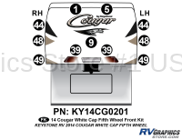11 Piece 2014 Cougar Fifth Wheel White Cap Front Graphics Kit