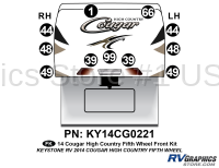 11 Piece 2014 Cougar High Country Fifth Wheel Front Graphics Kit