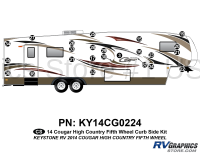 24 Piece 2014 Cougar High Country Fifth Wheel Curbside Graphics Kit