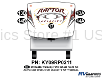 5 Piece 2009 Raptor Velocity Front Graphics Kit