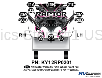 Raptor - 2012 Raptor Velocity FW-Fifth Wheel - 11 Piece 2012 Raptor Velocity FW Front Graphics Kit