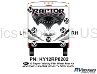 Raptor - 2012 Raptor Velocity FW-Fifth Wheel - 7 Piece 2012 Raptor Velocity FW Rear Graphics Kit