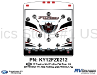 10 Piece 2012 Fuzion Fifth Wheel Mid Profile Cap REAR Graphics Kit