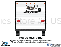 2 Piece 2019 Jay Flight SLX Long Travel Trailer Rear Graphics Kit
