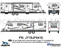 33 Piece 2019 Jay Flight SLX Long Travel Trailer Rear Window Complete Graphics Kit