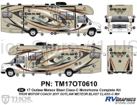 86 Piece 2017 Outlaw Motorhome Red Version Complete Graphics Kit