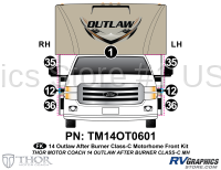 7 Piece 2014 Outlaw Motorhome Bronze Front Graphics Kit