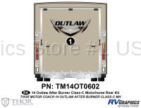 1 Piece 2014 Outlaw Motorhome Bronze Rear Graphics Kit