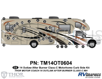 36 Piece 2014 Outlaw Motorhome Bronze Curbside Graphics Kit