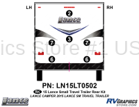 6 Piece 2015 Lance Small Travel Trailer Rear Graphics Kit