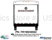 1 Piece 2019 Shockwave Small Travel Trailer Rear Graphics Kit