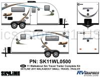 19 Piece Walkabout Small Travel Trailer Complete Graphics Kit