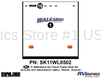 2 Piece Walkabout Small Travel Trailer Rear Graphics Kit