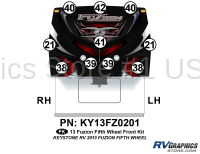 10 Piece 2013 Fuzion Fifth Wheel Front Graphics Kit
