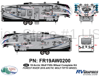83 Piece 2019 Arctic Wolf Fifth Wheel Complete Graphics Kit