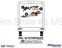3 Piece 2007 Raptor Fifth Wheel Rear Graphics Kit