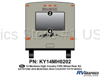 2 Piece 2014 Montana High Country Fifth Wheel Rear Graphics Kit