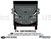 9 Piece 2018 Vortex Travel Trailer Neutral Rear Graphics Kit