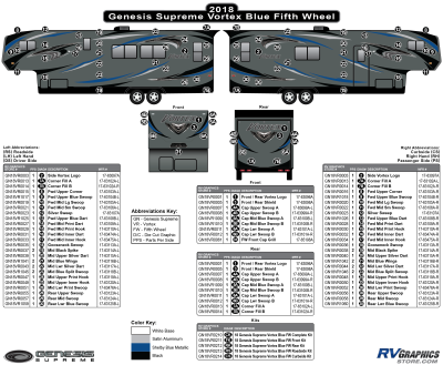 Genesis Supreme - Vortex - 2018 Vortex Blue Fifth Wheel